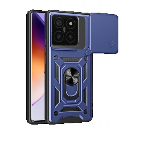 LRZ02 Xiaomi Mi 14T Pro Kılıf Pars Lens Yüzüklü Silikon - Lacivert