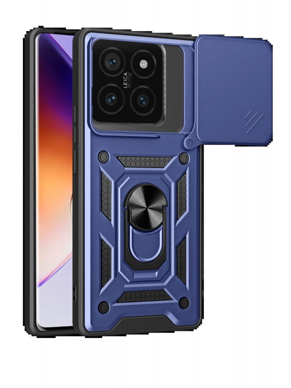 LRZ02 Xiaomi Mi 14T Pro Kılıf Pars Lens Yüzüklü Silikon - Lacivert&hellip;