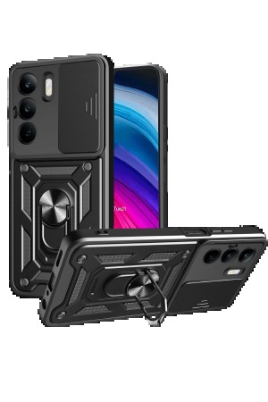 LRZ02 Realme C75 4G Kılıf Pars Lens Yüzüklü Silikon - Siyah&hellip;