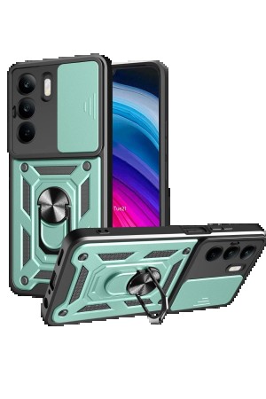 LRZ02 Realme C75 4G Kılıf Pars Lens Yüzüklü Silikon - Yeşil&hellip;