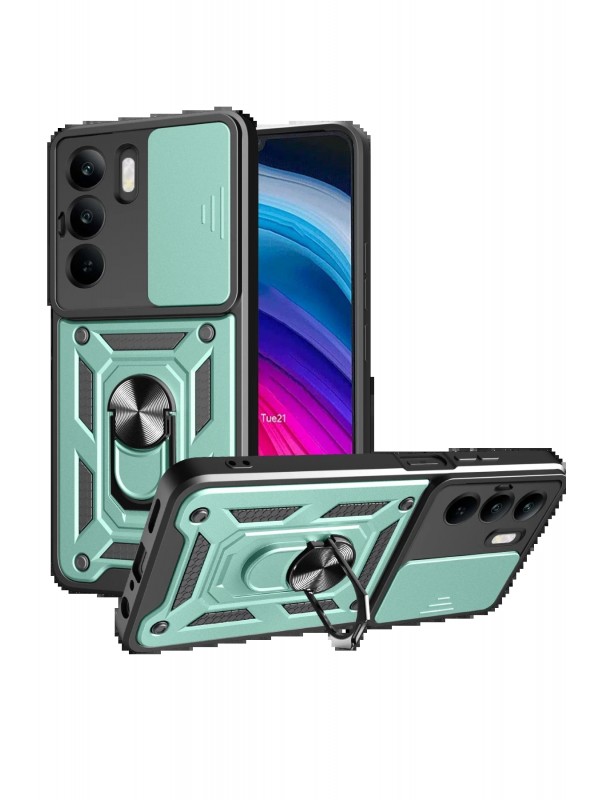 LRZ02 Realme C75 4G Kılıf Pars Lens Yüzüklü Silikon - Yeşil&hellip;