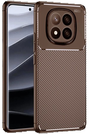 LRZ02 Xiaomi Redmi Note 14 Pro Plus Kılıf Auto Focus Karbon Kapak - Kahv&hellip;