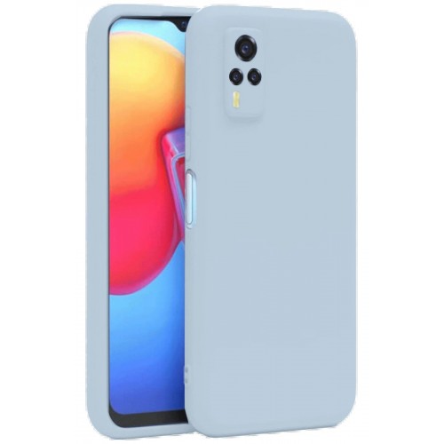 LRZ02 Vivo Y53S Kılıf Nano içi Kadife Silikon - Buz Mavi