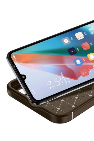 LRZ02 Samsung Galaxy A06 Kılıf Auto Focus Karbon Kapak - Kahverengi&hellip;