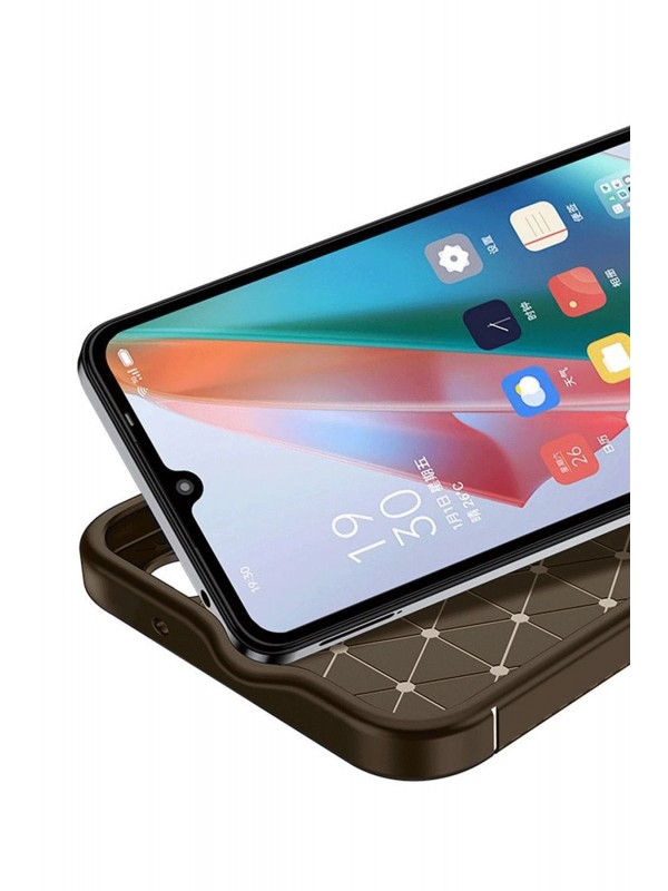 LRZ02 Samsung Galaxy A06 Kılıf Auto Focus Karbon Kapak - Kahverengi&hellip;