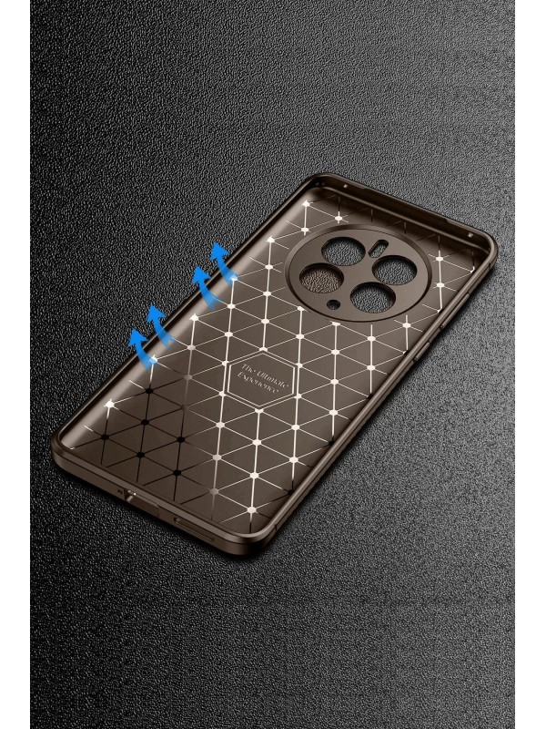 LRZ02 Realme 12 Pro Plus Kılıf Auto Focus Karbon Kapak - Kahverengi&hellip;