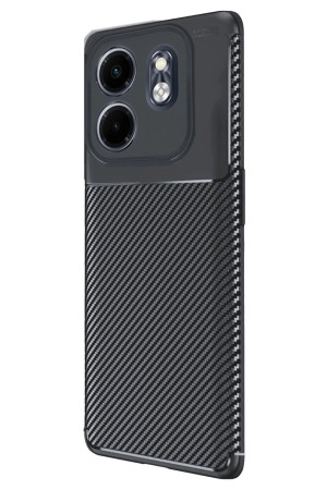 LRZ02 İnfinix Smart 9 Kılıf Auto Focus Karbon Kapak - Siyah&hellip;