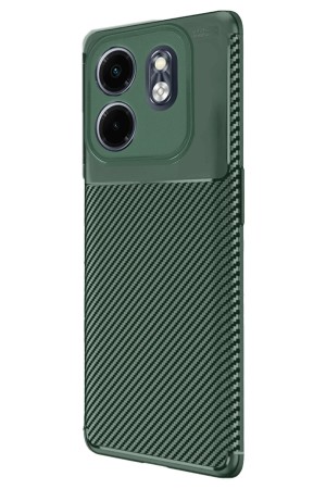 LRZ02 İnfinix Smart 9 Kılıf Auto Focus Karbon Kapak - Koyu Yeşil&hellip;