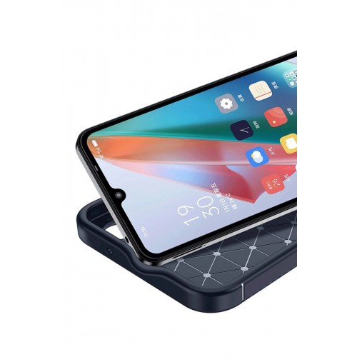 LRZ02 İnfinix Hot 50 4G Kılıf Auto Focus Karbon Kapak - Lacivert