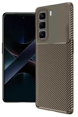 LRZ02 İnfinix Hot 50 Pro Plus 4G Auto Focus Karbon Kapak - Kahverengi&hellip;