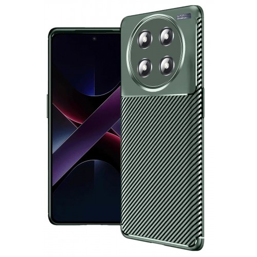 LRZ02 Honor Magic 7 Lite Kılıf Auto Focus Karbon Kapak - Koyu Yeşil