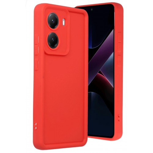 LRZ02 Xiaomi Poco X7 Pro Viera Silikon - Kırmızı