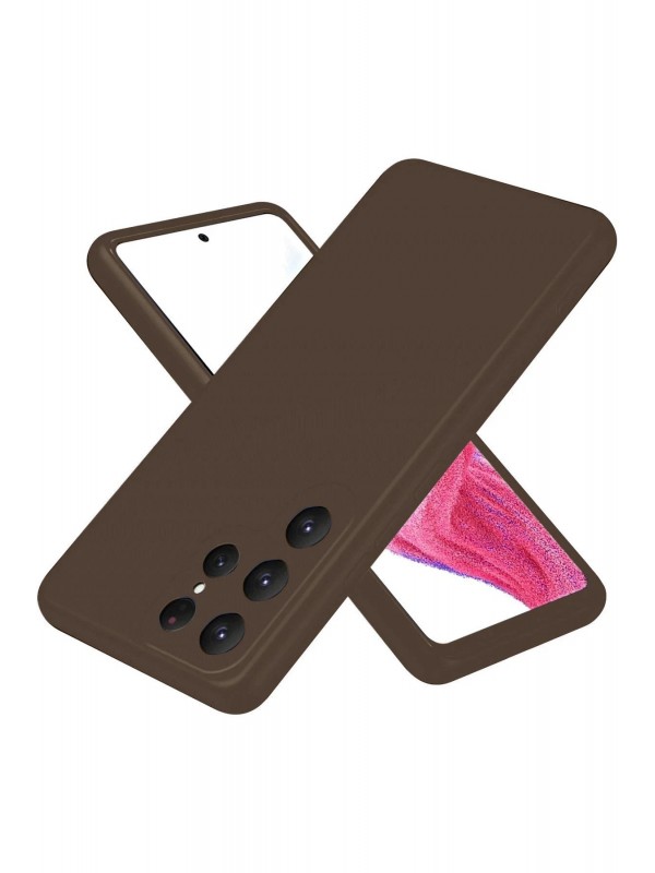 LRZ02 Samsung Galaxy S25 Ultra Kılıf First Silikon - Kahverengi&hellip;