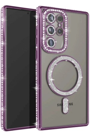 LRZ02 Samsung Galaxy S23 Ultra Joke Simli Magneticsafe Kılıf - Derin Mor&hellip;