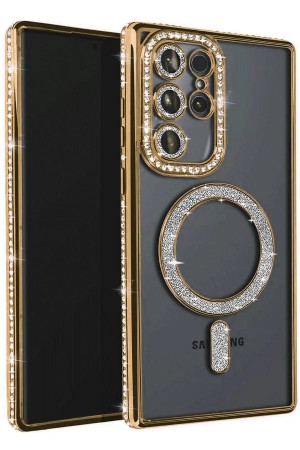 LRZ02 Samsung Galaxy S23 Ultra Joke Simli Magneticsafe Kılıf - Gold&hellip;