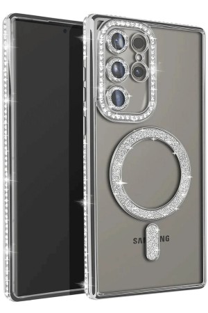 LRZ02 Samsung Galaxy S23 Ultra Joke Simli Magneticsafe Kılıf - Gümüş&hellip;