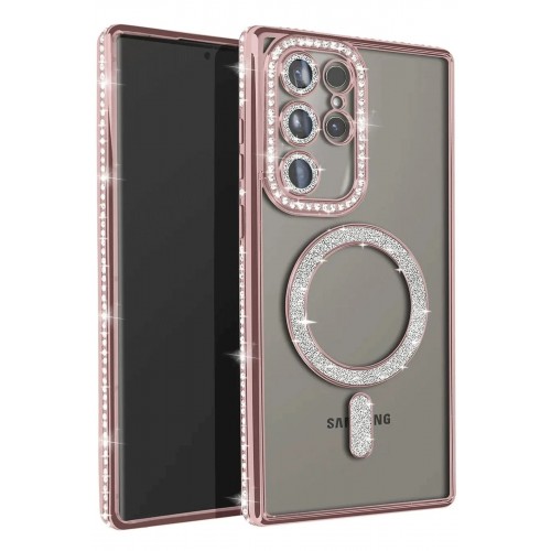 LRZ02 Samsung Galaxy S23 Ultra Joke Simli Magneticsafe Kılıf - Pembe