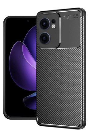 LRZ02 Oppo Reno 13F Kılıf Auto Focus Karbon Kapak - Siyah&hellip;
