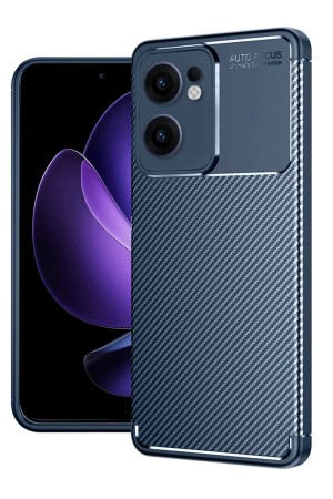 LRZ02 Oppo Reno 13F Kılıf Auto Focus Karbon Kapak - Lacivert&hellip;