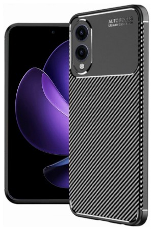 LRZ02 Samsung Galaxy S25 Edge Kılıf Auto Focus Karbon Kapak - Siyah&hellip;
