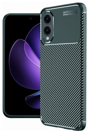 LRZ02 Samsung Galaxy S25 Edge Kılıf Auto Focus Karbon Kapak - Koyu Yeşi&hellip;