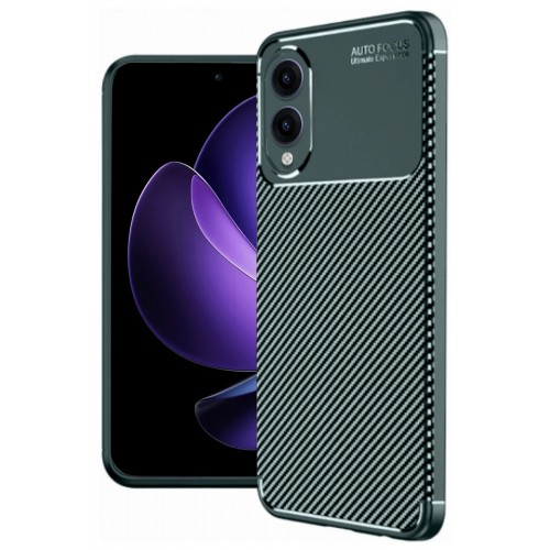 LRZ02 Samsung Galaxy S25 Edge Kılıf Auto Focus Karbon Kapak - Koyu Yeşil