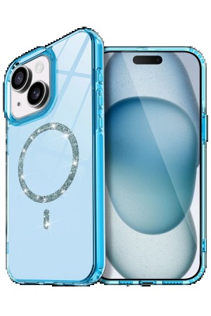 LRZ02 Apple iPhone 14 Live Diamond Magsafe Kapak - Mavi&hellip;
