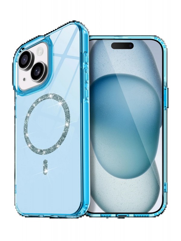 LRZ02 Apple iPhone 15 Live Diamond Magsafe Kapak - Mavi&hellip;