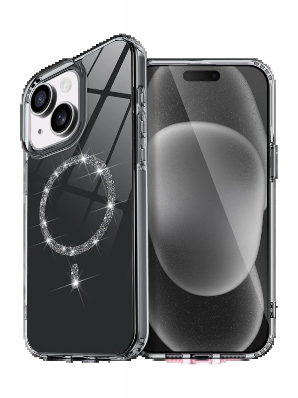 LRZ02 Apple iPhone 15 Live Diamond Magsafe Kapak - Siyah&hellip;