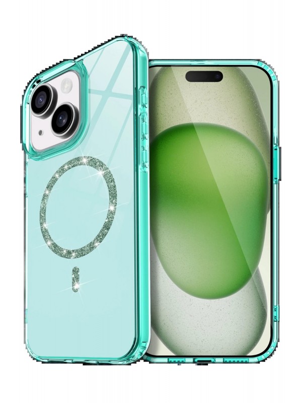 LRZ02 Apple iPhone 15 Live Diamond Magsafe Kapak - Yeşil&hellip;