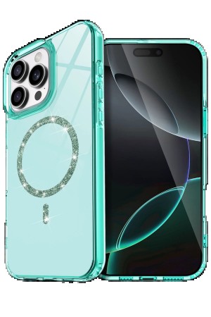 LRZ02 Apple iPhone 15 Pro Max Live Diamond Magsafe Kapak - Yeşil&hellip;