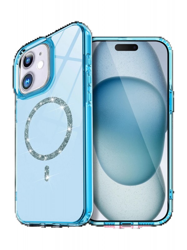 LRZ02 Apple iPhone 12 Live Diamond Magsafe Kapak - Mavi&hellip;