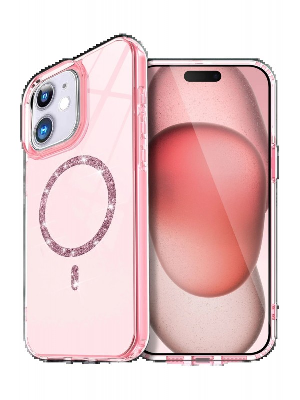 LRZ02 Apple iPhone 12 Live Diamond Magsafe Kapak - Pembe&hellip;