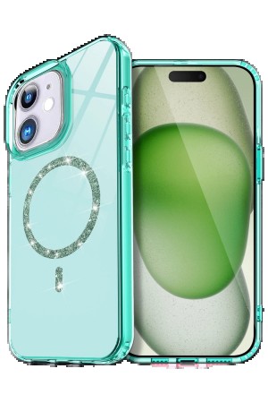 LRZ02 Apple iPhone 12 Live Diamond Magsafe Kapak - Yeşil&hellip;