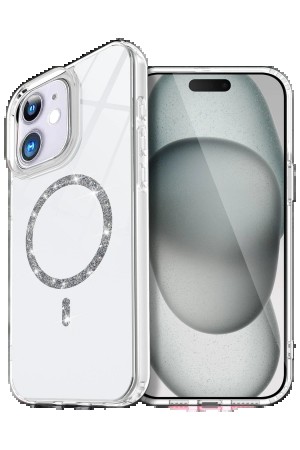 LRZ02 Apple iPhone 12 Live Diamond Magsafe Kapak - Şeffaf&hellip;