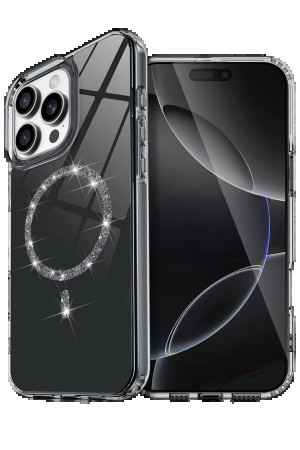 LRZ02 Apple iPhone 16 Pro Max Live Diamond Magsafe Kapak - Siyah&hellip;