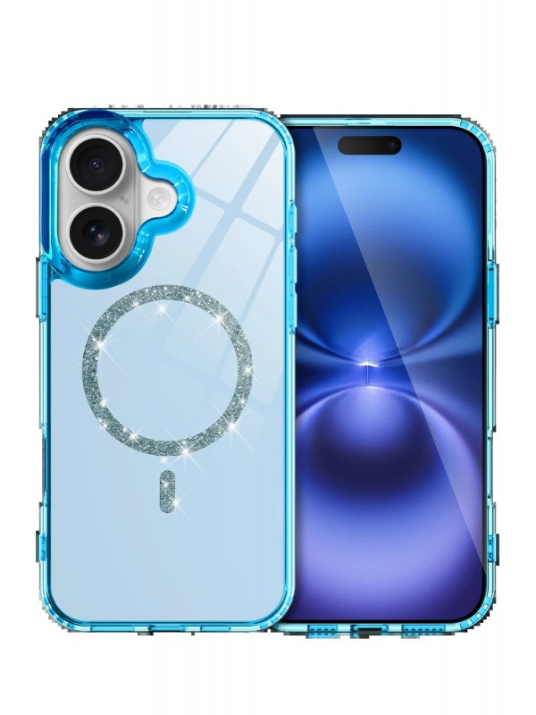 LRZ02 Apple iPhone 16 Plus Live Diamond Magsafe Kapak - Mavi&hellip;