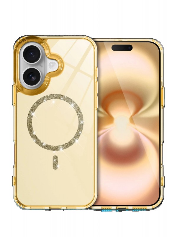 LRZ02 Apple iPhone 16 Plus Live Diamond Magsafe Kapak - Sarı&hellip;