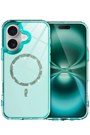 LRZ02 Apple iPhone 16 Plus Live Diamond Magsafe Kapak - Yeşil&hellip;