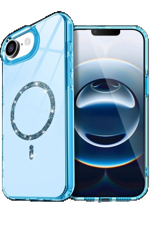 LRZ02 Apple iPhone 16E Live Diamond Magsafe Kapak - Mavi&hellip;