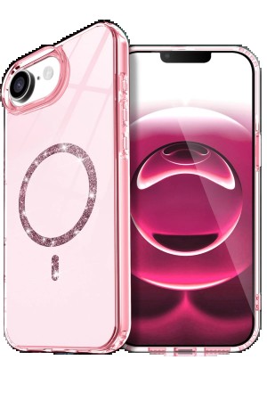 LRZ02 Apple iPhone 16E Live Diamond Magsafe Kapak - Pembe&hellip;