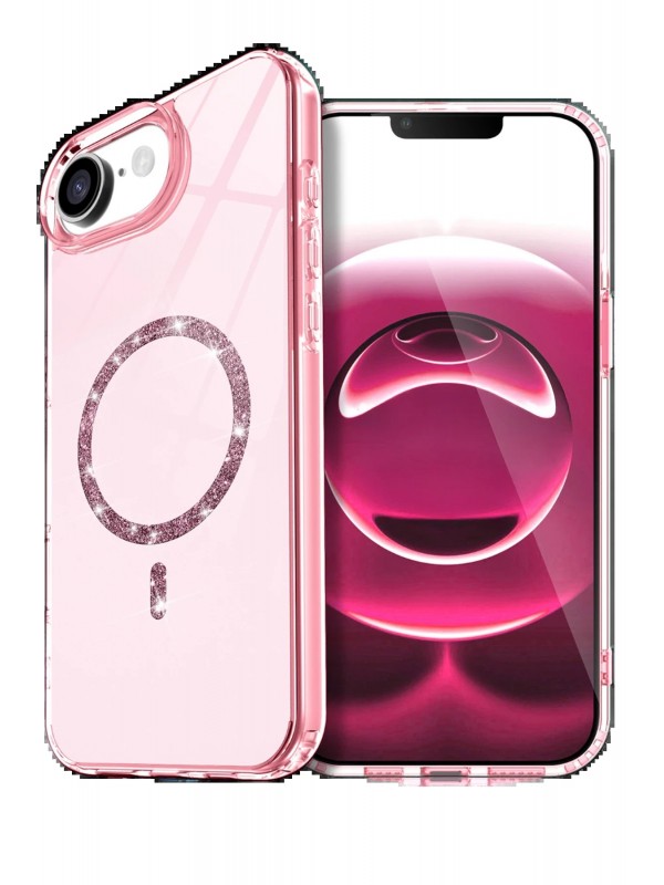 LRZ02 Apple iPhone 16E Live Diamond Magsafe Kapak - Pembe&hellip;