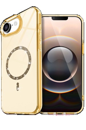 LRZ02 Apple iPhone 16E Live Diamond Magsafe Kapak - Sarı&hellip;