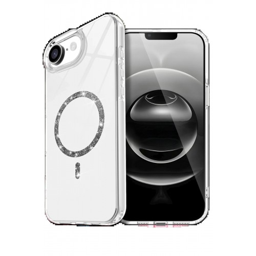 LRZ02 Apple iPhone 16E Live Diamond Magsafe Kapak - Şeffaf