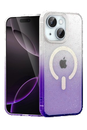 LRZ02 Apple iPhone 14 Pummel Shiny Magsafe Kapak - Mor&hellip;