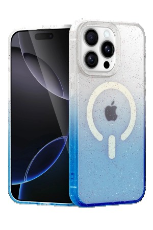 LRZ02 Apple iPhone 14 Pro Max Pummel Shiny Magsafe Kapak - Mavi&hellip;