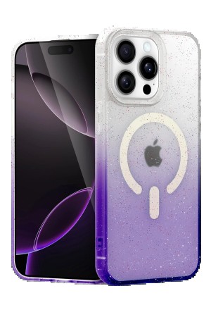 LRZ02 Apple iPhone 14 Pro Max Pummel Shiny Magsafe Kapak - Mor&hellip;