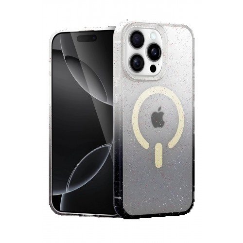 LRZ02 Apple iPhone 14 Pro Max Pummel Shiny Magsafe Kapak - Siyah