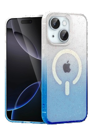 LRZ02 Apple iPhone 15 Pummel Shiny Magsafe Kapak - Mavi&hellip;