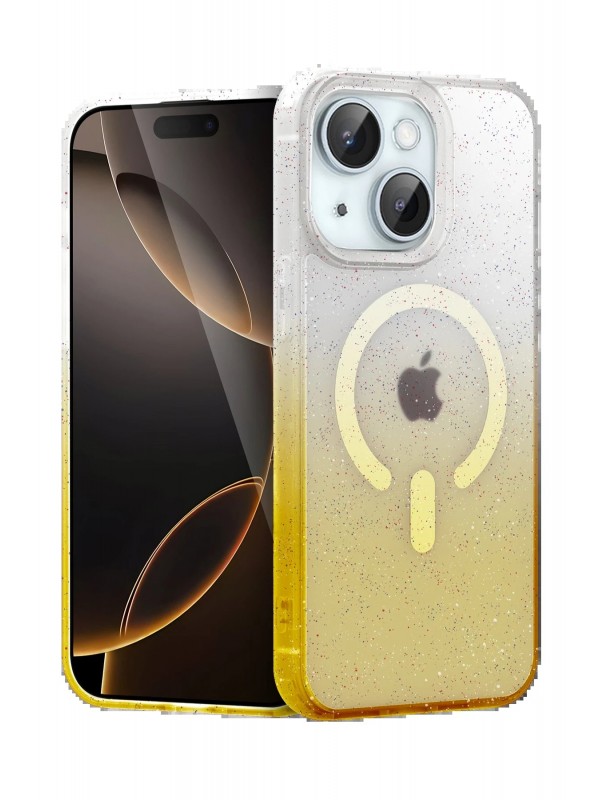 LRZ02 Apple iPhone 15 Plus Pummel Shiny Magsafe Kapak - Gold&hellip;